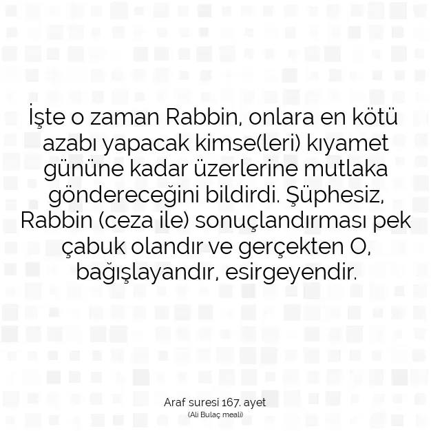 Ayetbul | Kuran Mealleri | Quran | Araf suresi 167. ayet