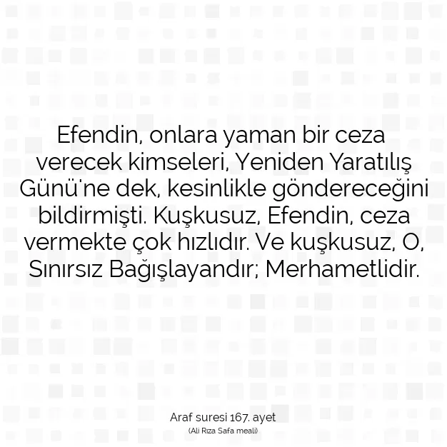 Ayetbul | Kuran Mealleri | Quran | Araf suresi 167. ayet