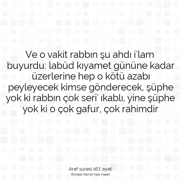 Ayetbul | Kuran Mealleri | Quran | Araf suresi 167. ayet