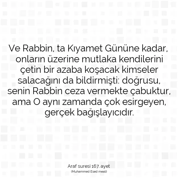 Ayetbul | Kuran Mealleri | Quran | Araf suresi 167. ayet