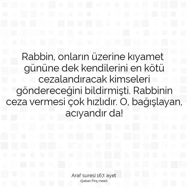 Ayetbul | Kuran Mealleri | Quran | Araf suresi 167. ayet