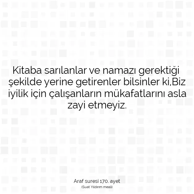 Ayetbul | Kuran Mealleri | Quran | Araf suresi 170. ayet