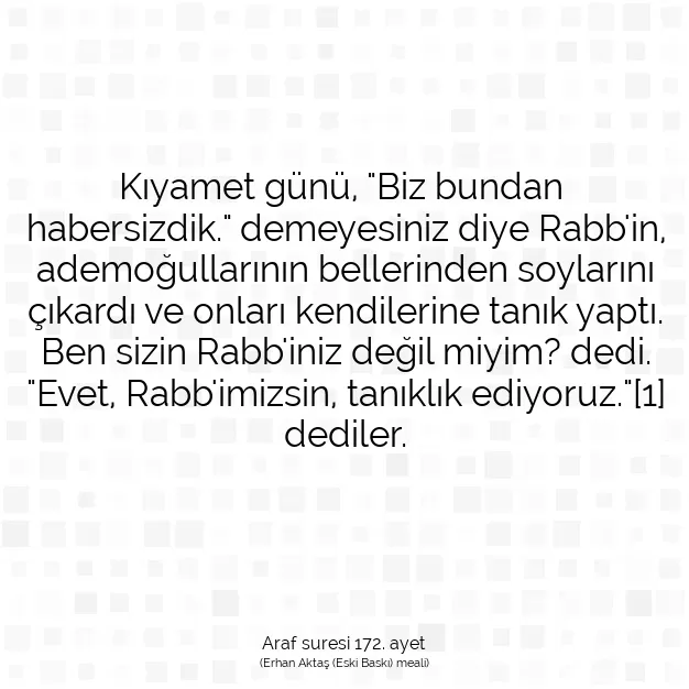 Ayetbul | Kuran Mealleri | Quran | Araf suresi 172. ayet