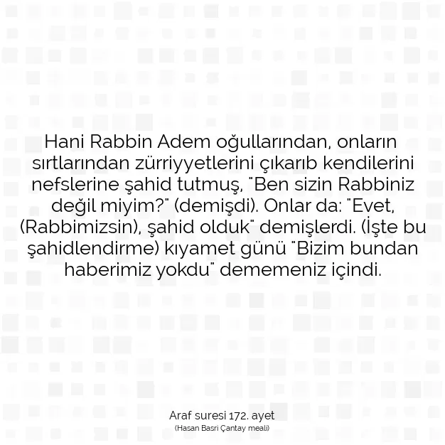 Ayetbul | Kuran Mealleri | Quran | Araf suresi 172. ayet