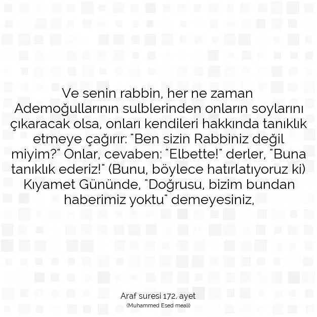 Ayetbul | Kuran Mealleri | Quran | Araf suresi 172. ayet