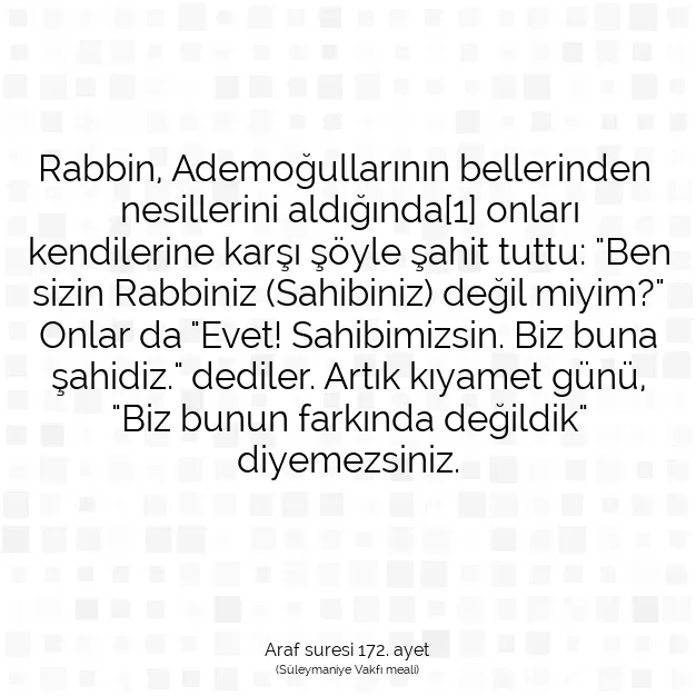 Ayetbul | Kuran Mealleri | Quran | Araf suresi 172. ayet