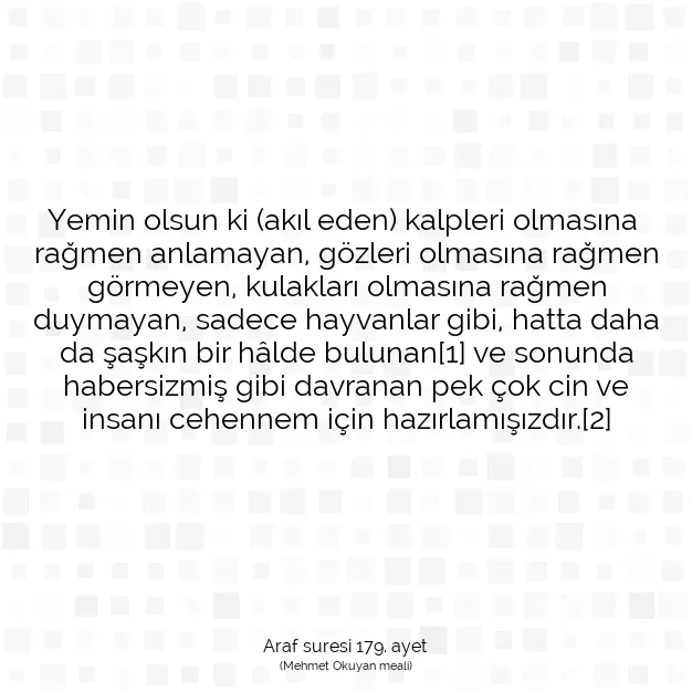 Ayetbul | Kuran Mealleri | Quran | Araf suresi 179. ayet