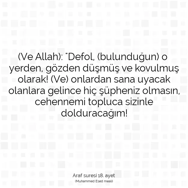 Ayetbul | Kuran Mealleri | Quran | Araf suresi 18. ayet