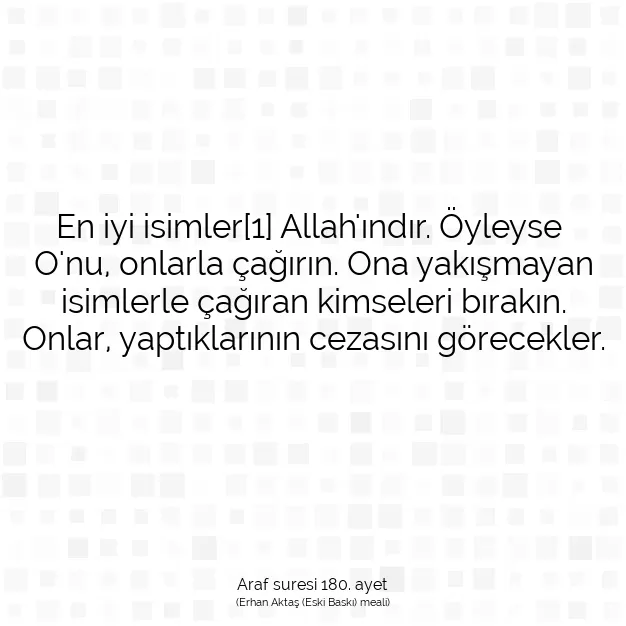 Ayetbul | Kuran Mealleri | Quran | Araf suresi 180. ayet