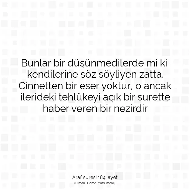 Ayetbul | Kuran Mealleri | Quran | Araf suresi 184. ayet