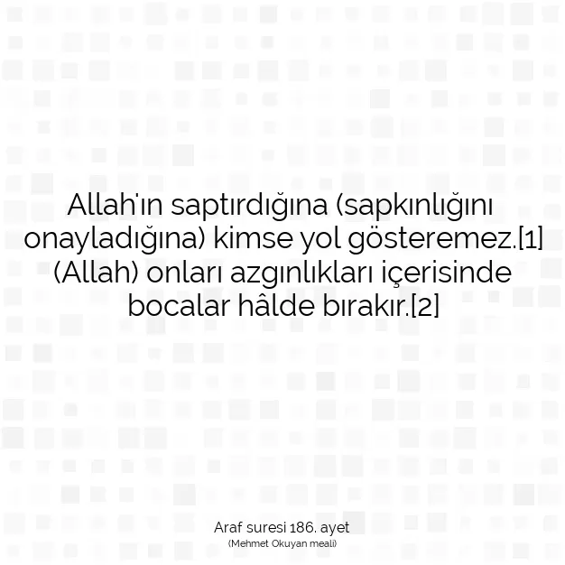 Ayetbul | Kuran Mealleri | Quran | Araf suresi 186. ayet