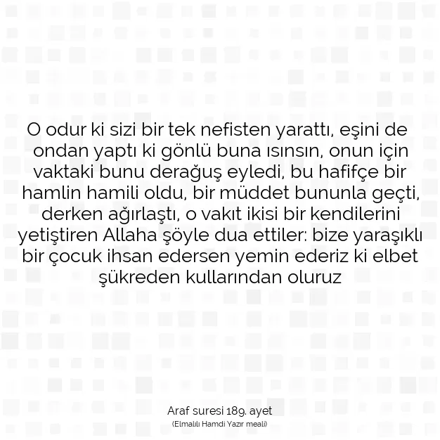 Ayetbul | Kuran Mealleri | Quran | Araf suresi 189. ayet