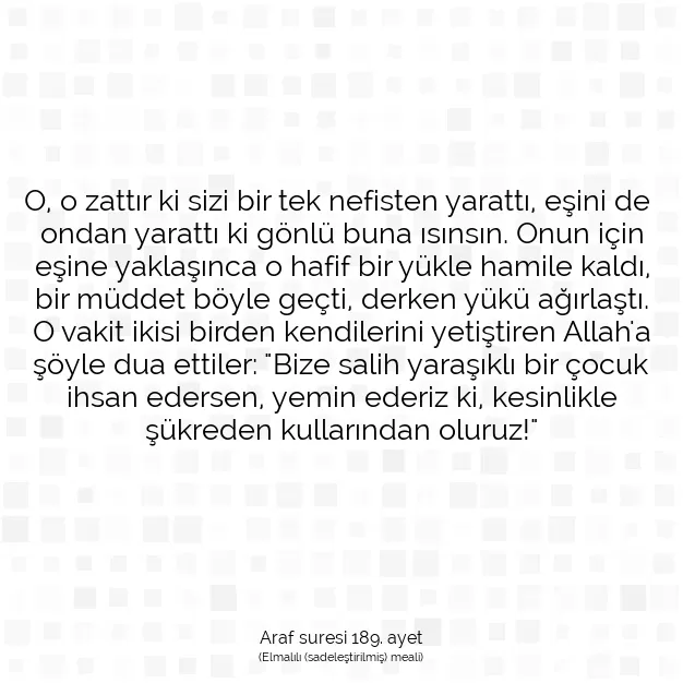 Ayetbul | Kuran Mealleri | Quran | Araf suresi 189. ayet