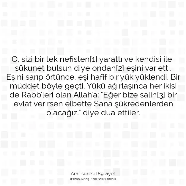 Ayetbul | Kuran Mealleri | Quran | Araf suresi 189. ayet