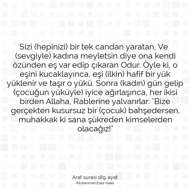 Ayetbul | Kuran Mealleri | Quran | Araf suresi 189. ayet