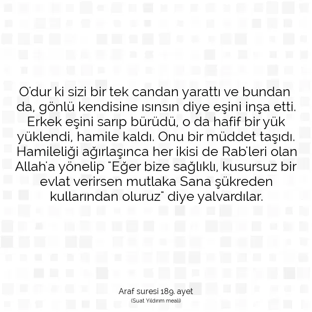 Ayetbul | Kuran Mealleri | Quran | Araf suresi 189. ayet