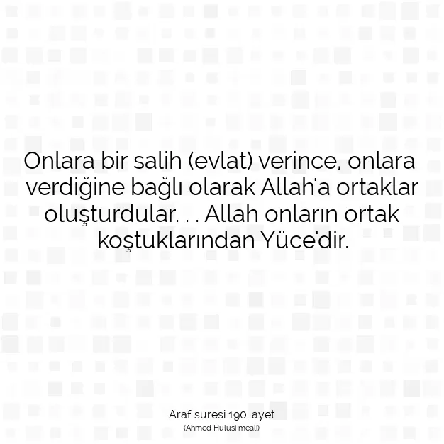 Ayetbul | Kuran Mealleri | Quran | Araf suresi 190. ayet