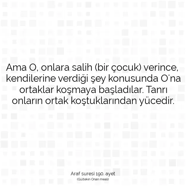 Ayetbul | Kuran Mealleri | Quran | Araf suresi 190. ayet