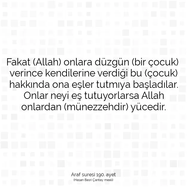 Ayetbul | Kuran Mealleri | Quran | Araf suresi 190. ayet