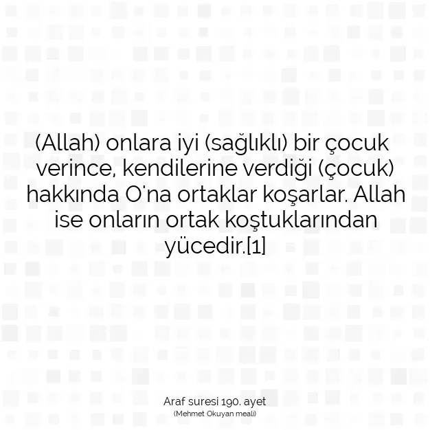 Ayetbul | Kuran Mealleri | Quran | Araf suresi 190. ayet