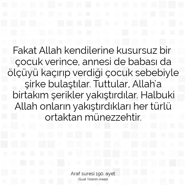 Ayetbul | Kuran Mealleri | Quran | Araf suresi 190. ayet