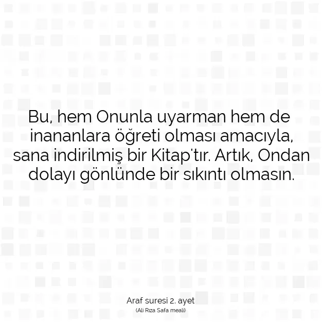 Ayetbul | Kuran Mealleri | Quran | Araf suresi 2. ayet