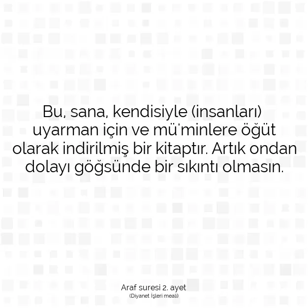 Ayetbul | Kuran Mealleri | Quran | Araf suresi 2. ayet