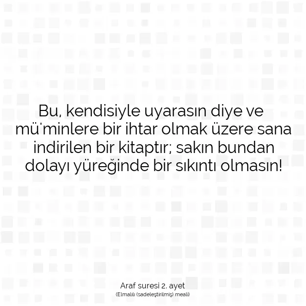 Ayetbul | Kuran Mealleri | Quran | Araf suresi 2. ayet