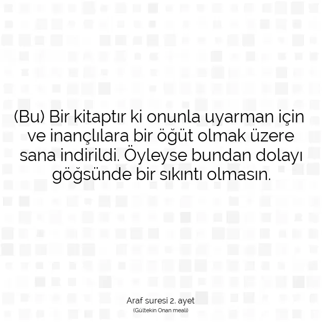 Ayetbul | Kuran Mealleri | Quran | Araf suresi 2. ayet