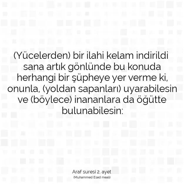 Ayetbul | Kuran Mealleri | Quran | Araf suresi 2. ayet