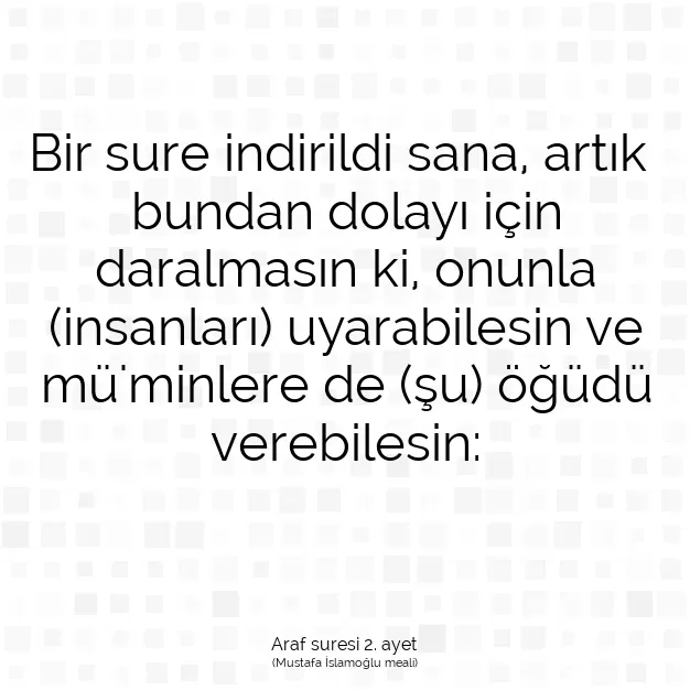 Ayetbul | Kuran Mealleri | Quran | Araf suresi 2. ayet