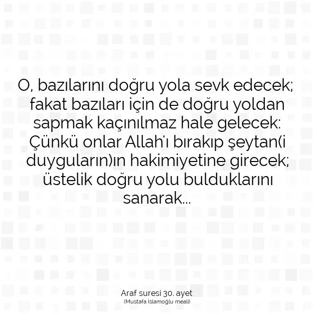 Ayetbul | Kuran Mealleri | Quran | Araf suresi 30. ayet