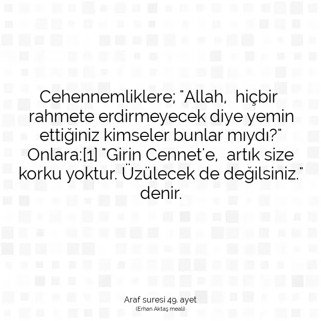 Ayetbul | Kuran Mealleri | Quran | Araf suresi 49. ayet