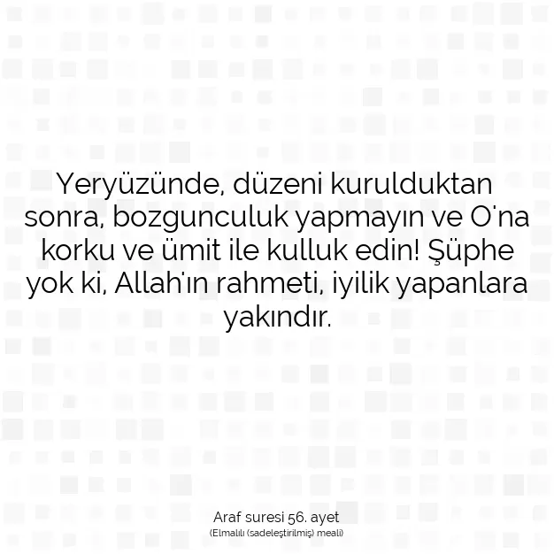 Ayetbul | Kuran Mealleri | Quran | Araf suresi 56. ayet