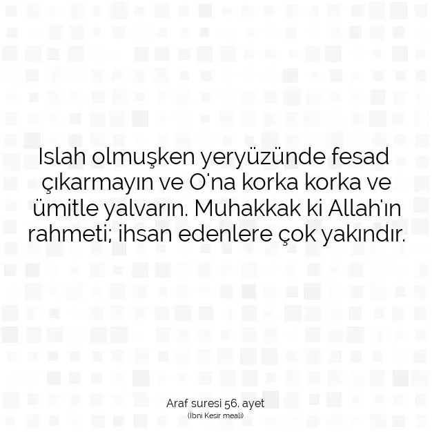 Ayetbul | Kuran Mealleri | Quran | Araf suresi 56. ayet