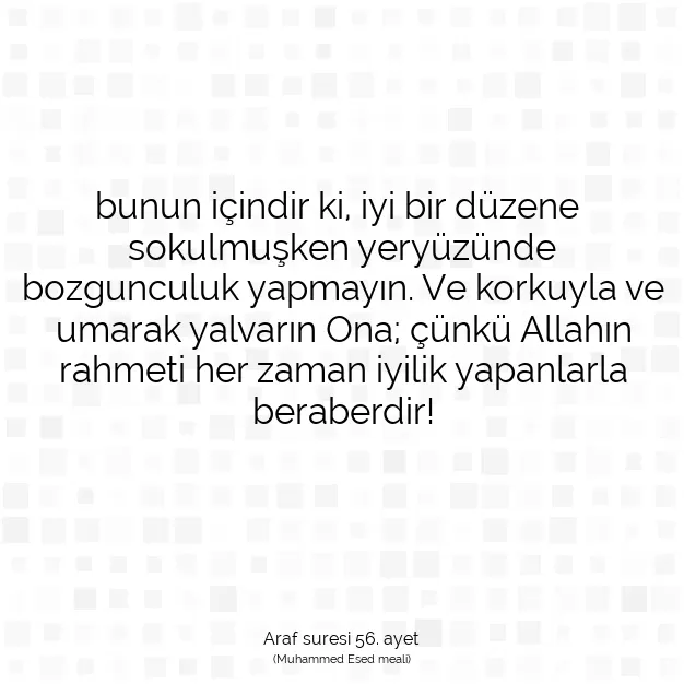 Ayetbul | Kuran Mealleri | Quran | Araf suresi 56. ayet