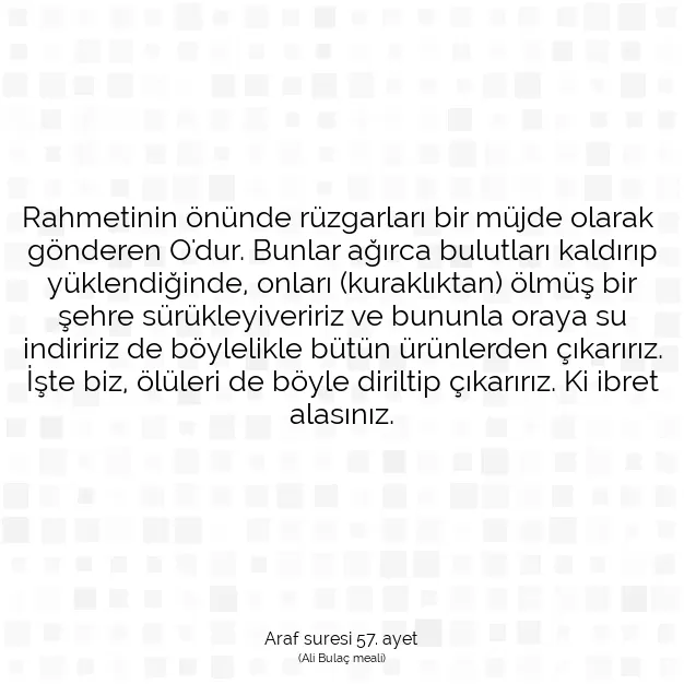 Ayetbul | Kuran Mealleri | Quran | Araf suresi 57. ayet