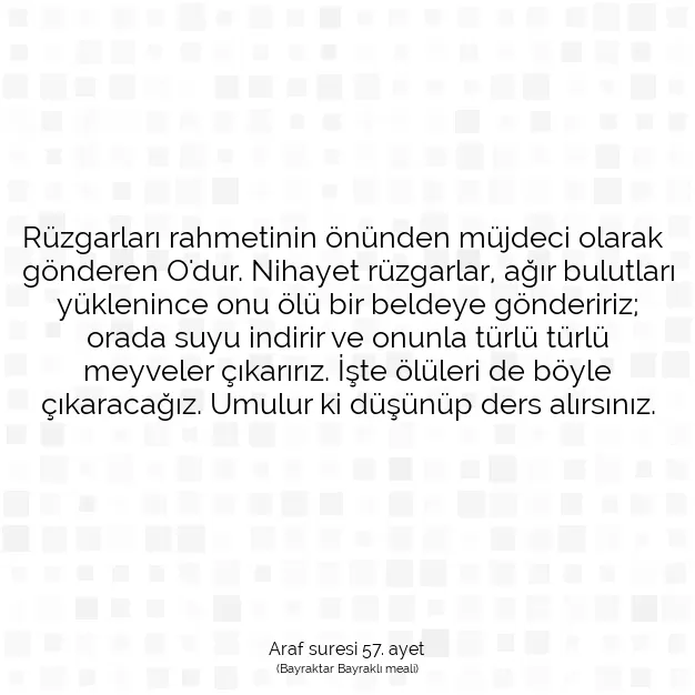 Ayetbul | Kuran Mealleri | Quran | Araf suresi 57. ayet