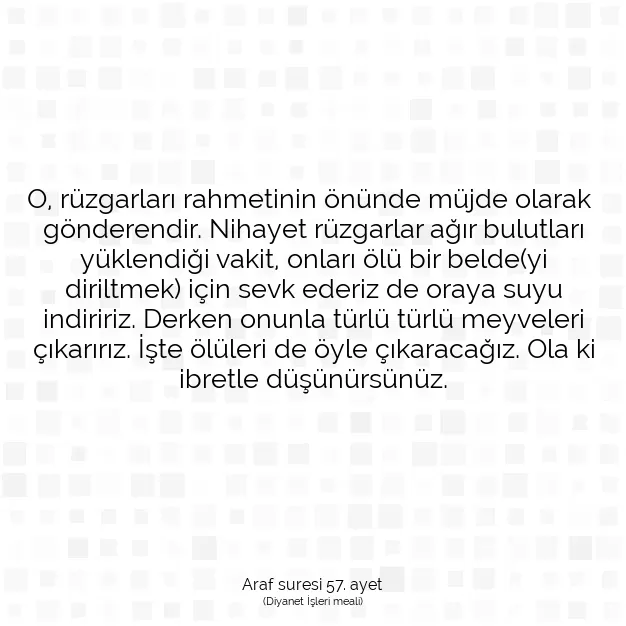 Ayetbul | Kuran Mealleri | Quran | Araf suresi 57. ayet