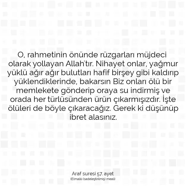 Ayetbul | Kuran Mealleri | Quran | Araf suresi 57. ayet