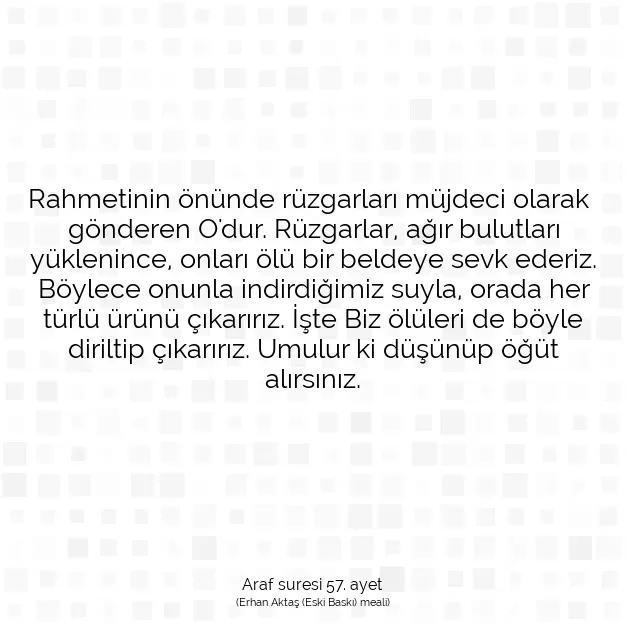 Ayetbul | Kuran Mealleri | Quran | Araf suresi 57. ayet