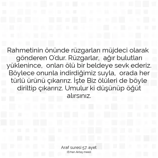 Ayetbul | Kuran Mealleri | Quran | Araf suresi 57. ayet