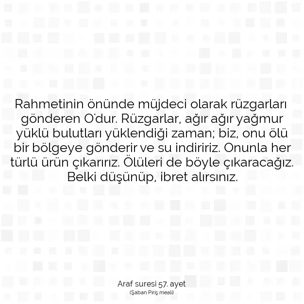 Ayetbul | Kuran Mealleri | Quran | Araf suresi 57. ayet