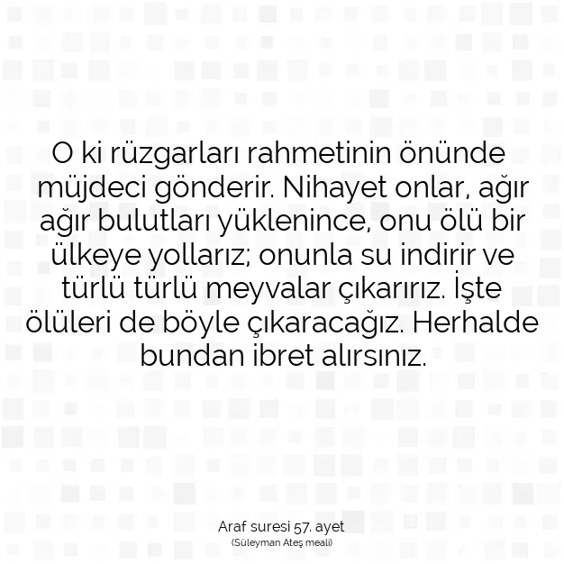 Ayetbul | Kuran Mealleri | Quran | Araf suresi 57. ayet