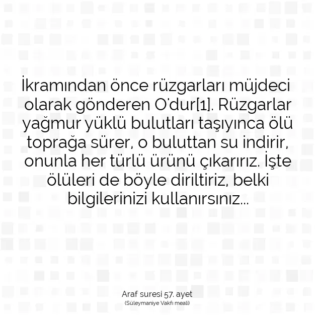 Ayetbul | Kuran Mealleri | Quran | Araf suresi 57. ayet