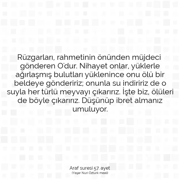 Ayetbul | Kuran Mealleri | Quran | Araf suresi 57. ayet