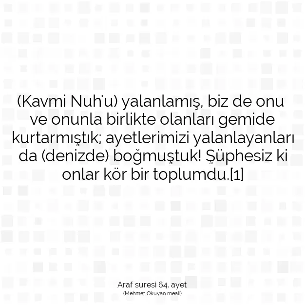 Ayetbul | Kuran Mealleri | Quran | Araf suresi 64. ayet