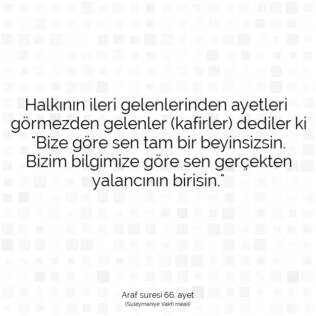 Ayetbul | Kuran Mealleri | Quran | Araf suresi 66. ayet