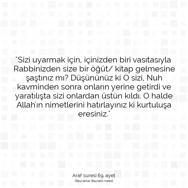 Ayetbul | Kuran Mealleri | Quran | Araf suresi 69. ayet