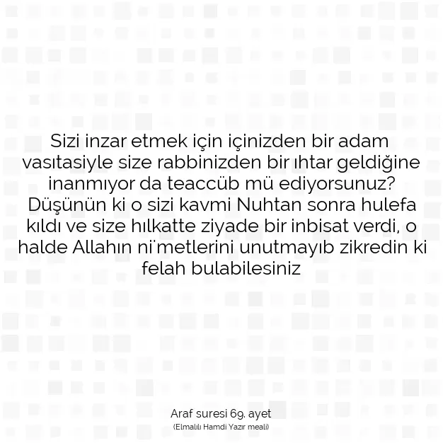 Ayetbul | Kuran Mealleri | Quran | Araf suresi 69. ayet